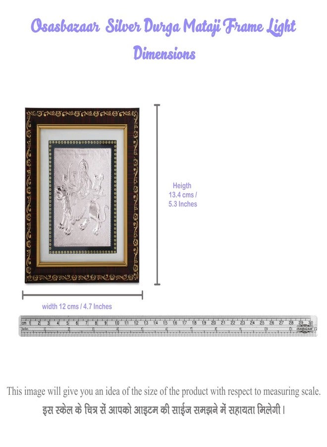 Osasbazaar Pure Silver Durga Mata Photo Frame, Ambe Mata Photo Frame - 99% Purity Certified - Image 3